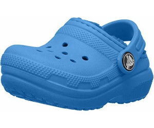blue fuzz lined crocs