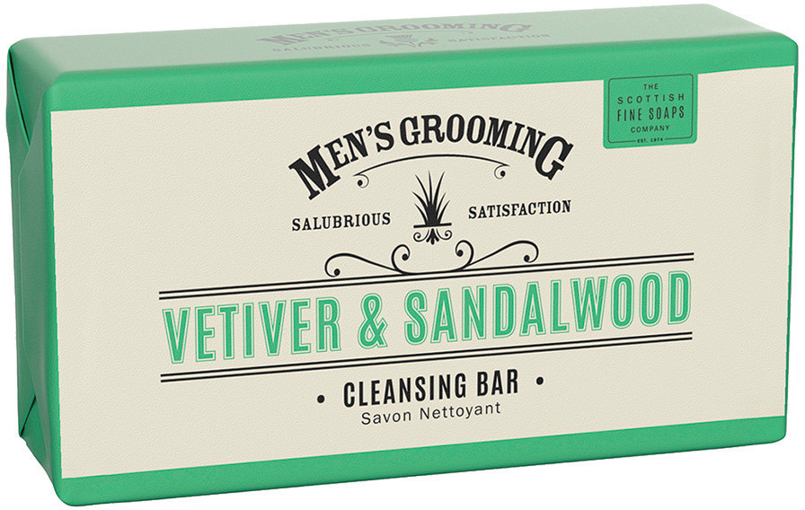 Scottish Fine Soaps Men's Grooming Vetiver & Sandalwood Cleansing Bar Soap (220g)