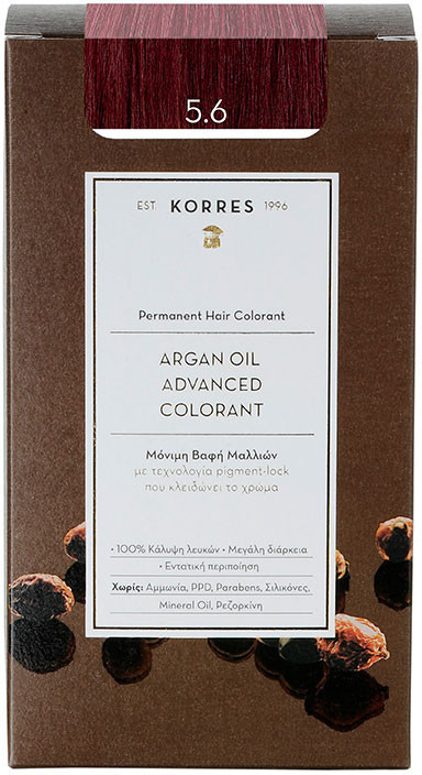 Korres Argan Oil Advanced Permanent Coloration (145 ml) 5.6 light brown red