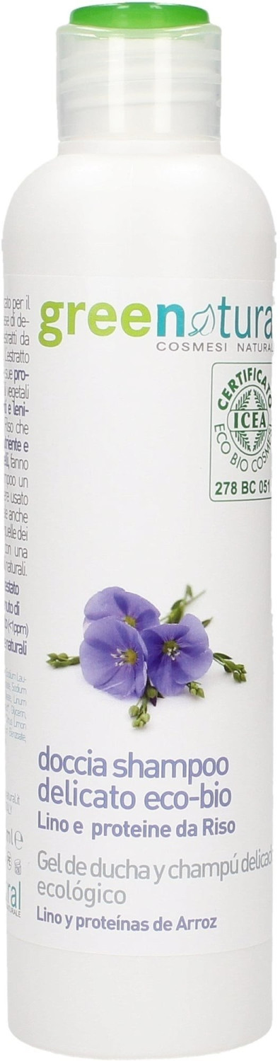 greenatural 2in1 gentle shower gel & shampoo flax & rice (250ml)