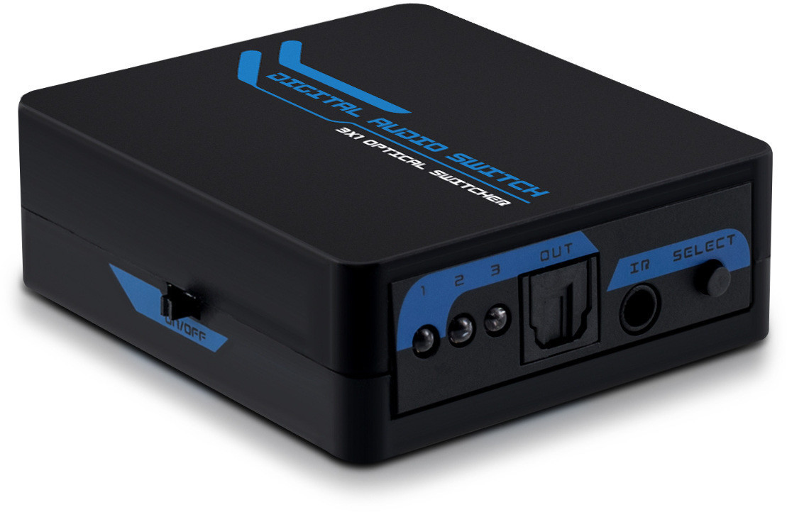 kwmobile Digital Audio Verteiler Switch 3 facher Umschalter Adapter