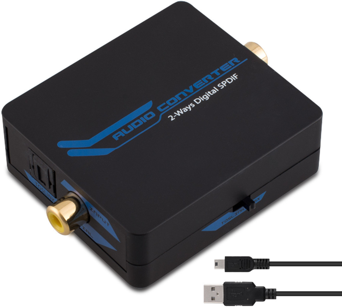 kwmobile Koaxial Toslink Converter Digital SPDIF Konverter Audio