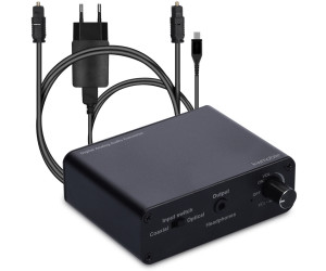 Wandler mit 4 Port Switch Toslink Kabel kwmobile Audio Konverter Digital zu Analog SPDIF Cinch Optisch Koaxial auf Klinke Kopfh/örer TV