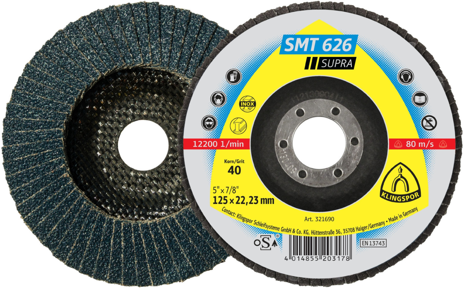Klingspor SMT 626 125 x 22,23 mm, K 50 (321693)