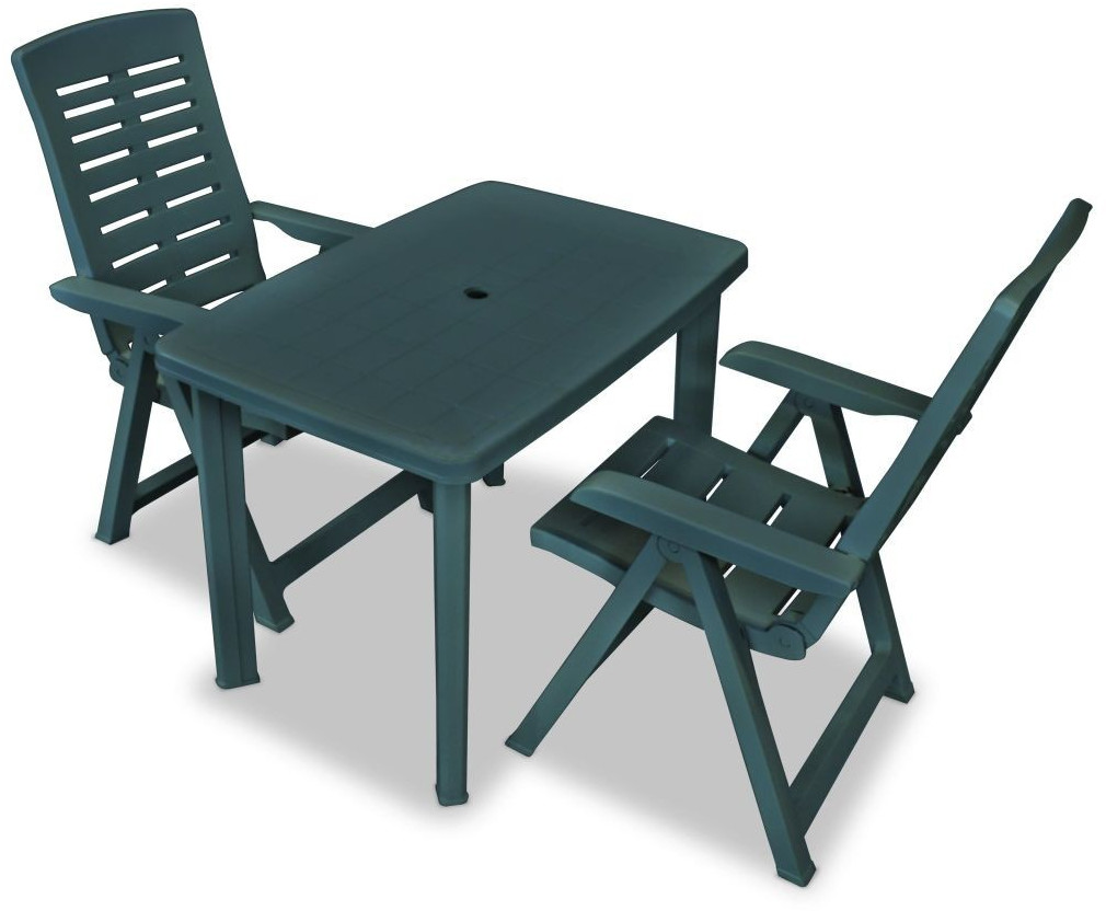 VidaXL Mobilier de bistro plastique 3 pièces vert (275078)