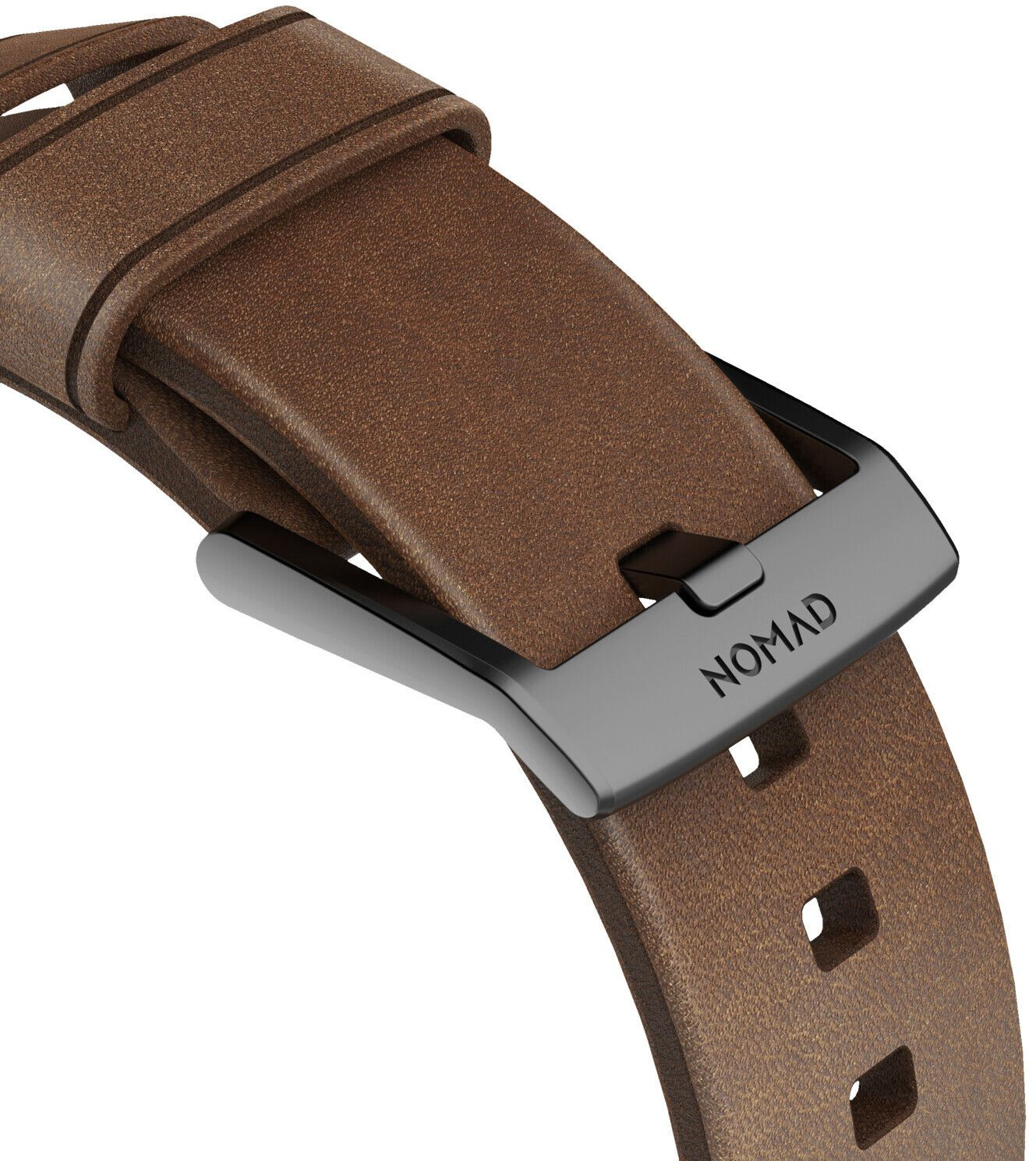 Nomad Goods Apple Watch Modern Strap Silver Hardware Brown