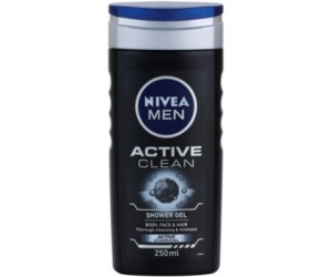 Nivea Men Active Clean Duschgel für Gesicht, Körper und Haare für Herren (250ml)