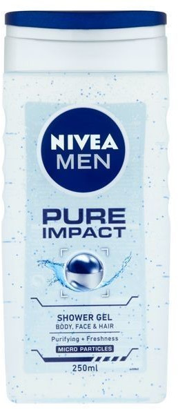 Photos - Shower Gel Nivea Men Pure Impact  for face, body and hair  (500ml)