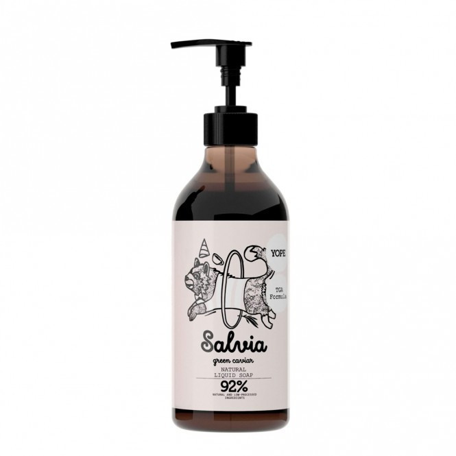 YOPE Sage & Green Caviar natural liquid soap for the hands with smoothing effect (500ml)