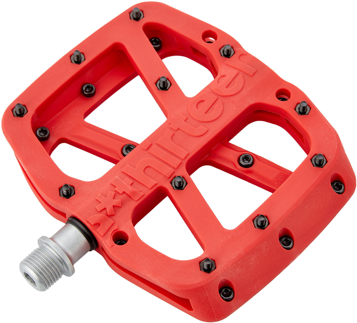 e*thirteen Base Flat Pedale 22 Pins red