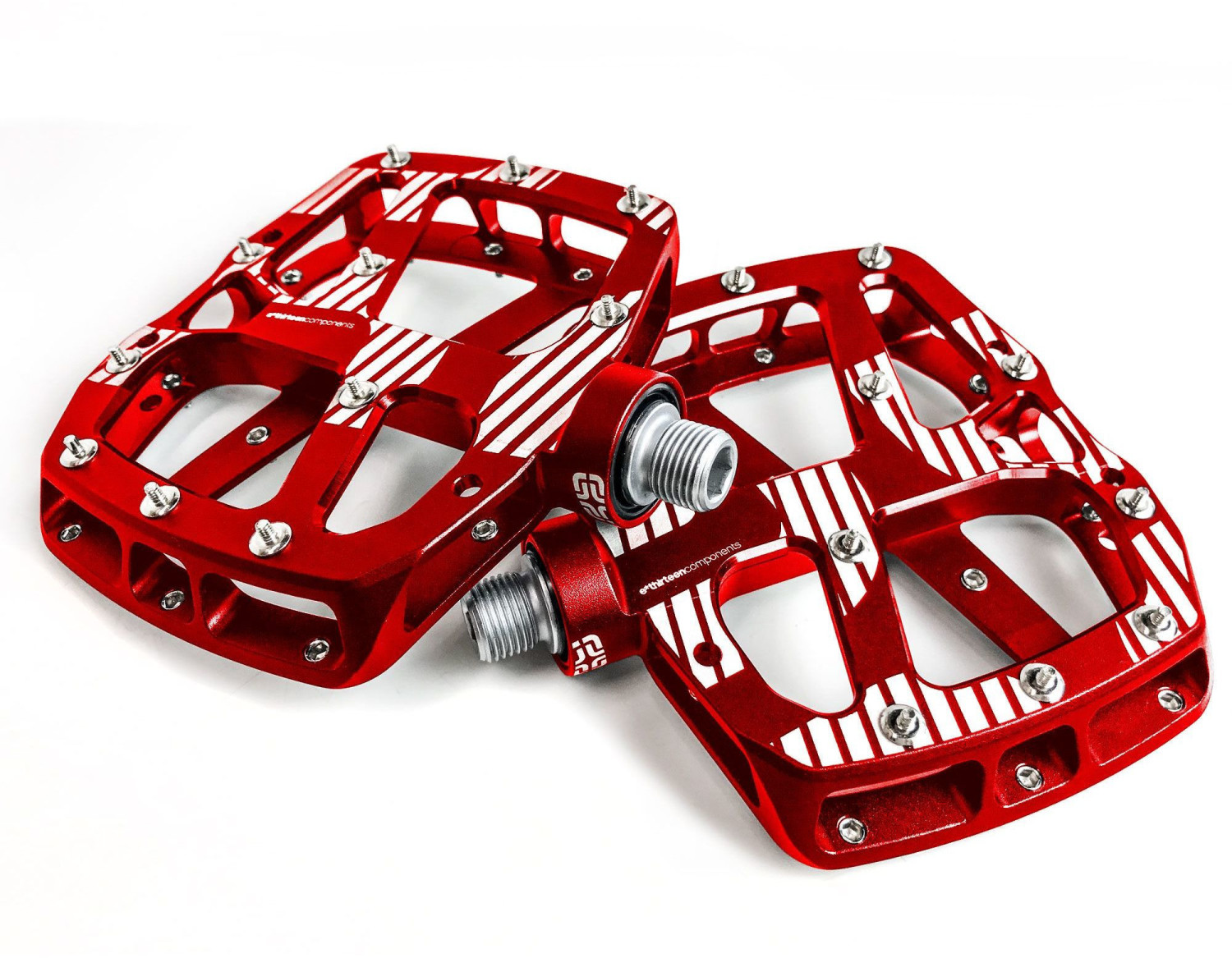 e*thirteen Plus Flat Pedale 22 Pins red