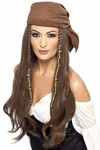 Smiffy's Long brown pirate wig