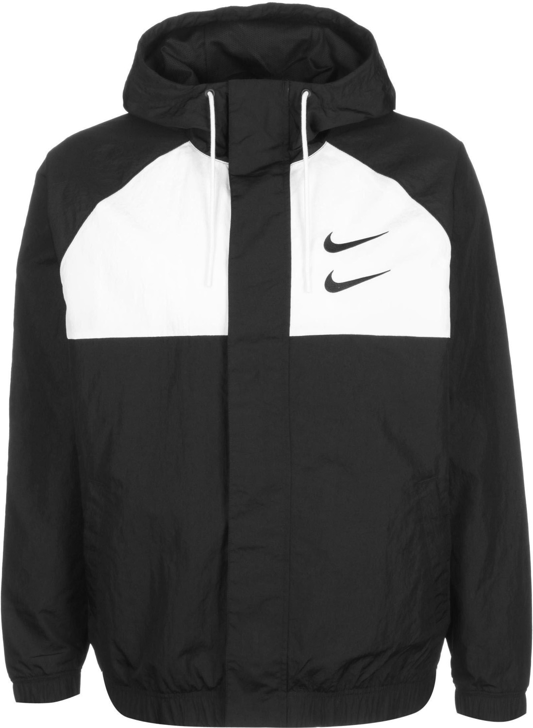 Nike Men's Woven Hooded Jacket Sportswear Swoosh (CJ4888-011) black/white/particle grey/black