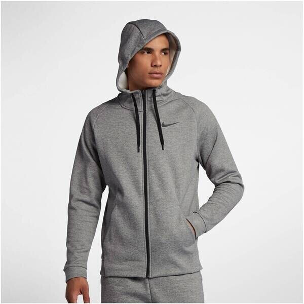 Nike Dri-FIT Therma Full-Zip Training Hoodie Men dark grey heather/black au meilleur prix sur 