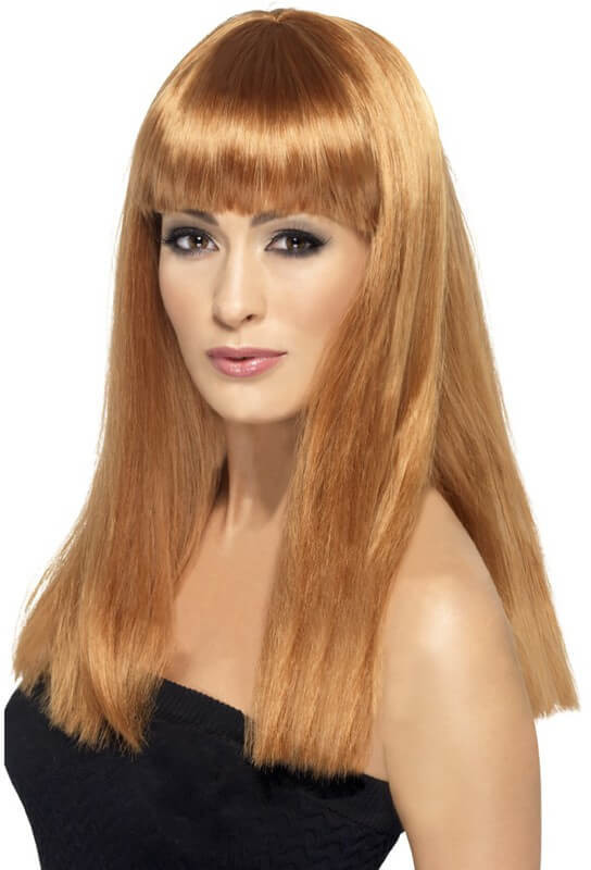 Smiffy's Brown adult wig with bangs