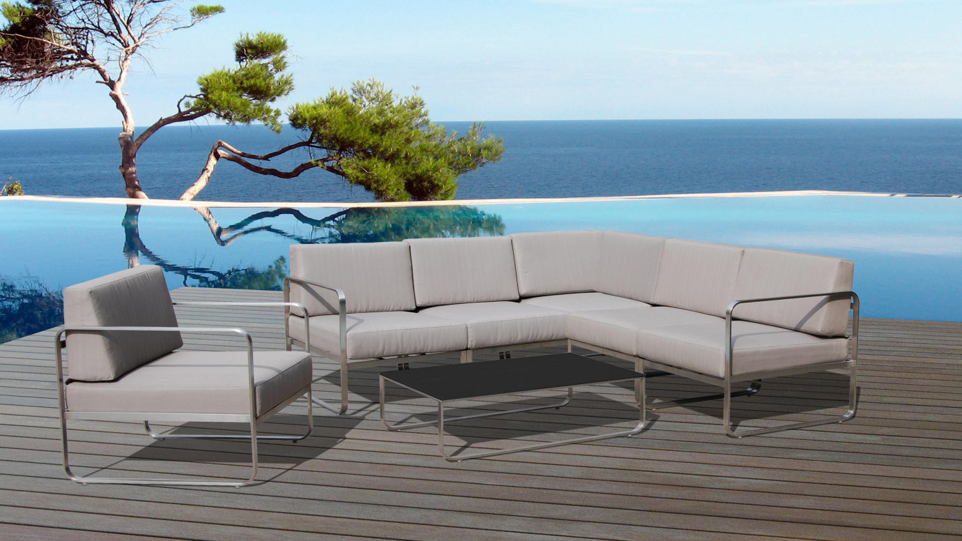Delorm Design Salon de jardin d'angle haut de gamme St Barth