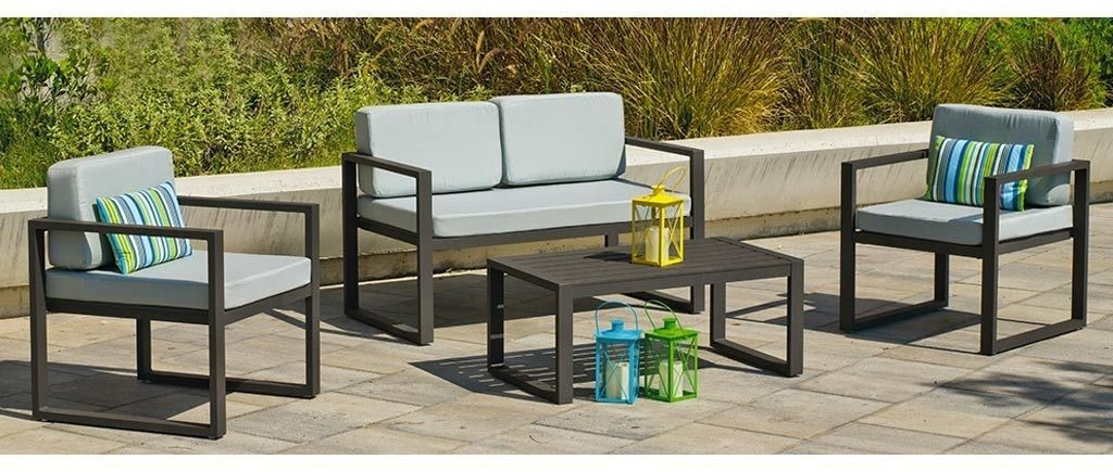Hevea Salon de jardin en aluminium Parma anthracite