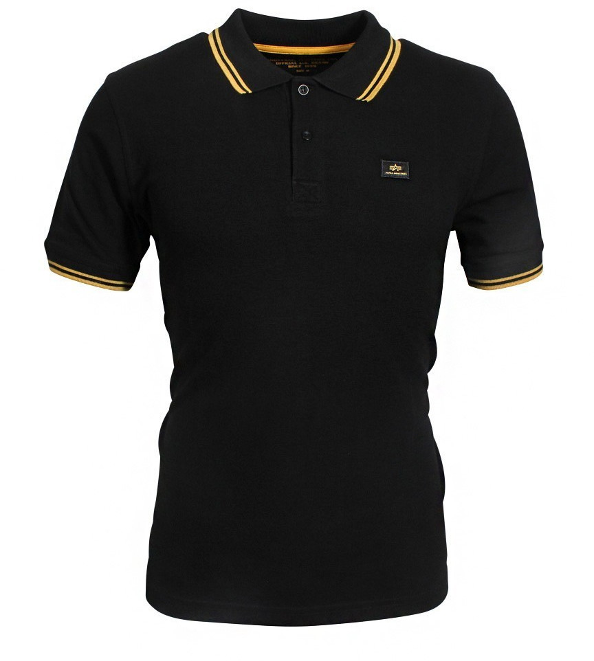 Alpha Industries Twin Stripe Polo II (166602) black/yellow