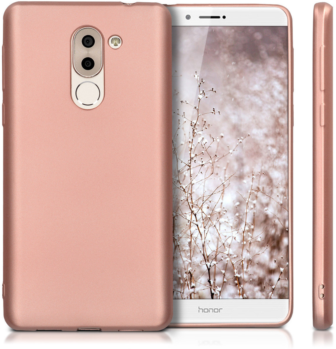 MoEx Collana Per Cellulare Compatibile Con Honor 6X / GR5 (2017) – Custodia In Silicio Con Cinturino Regolabile In Oro, Tracolla Mani Libere