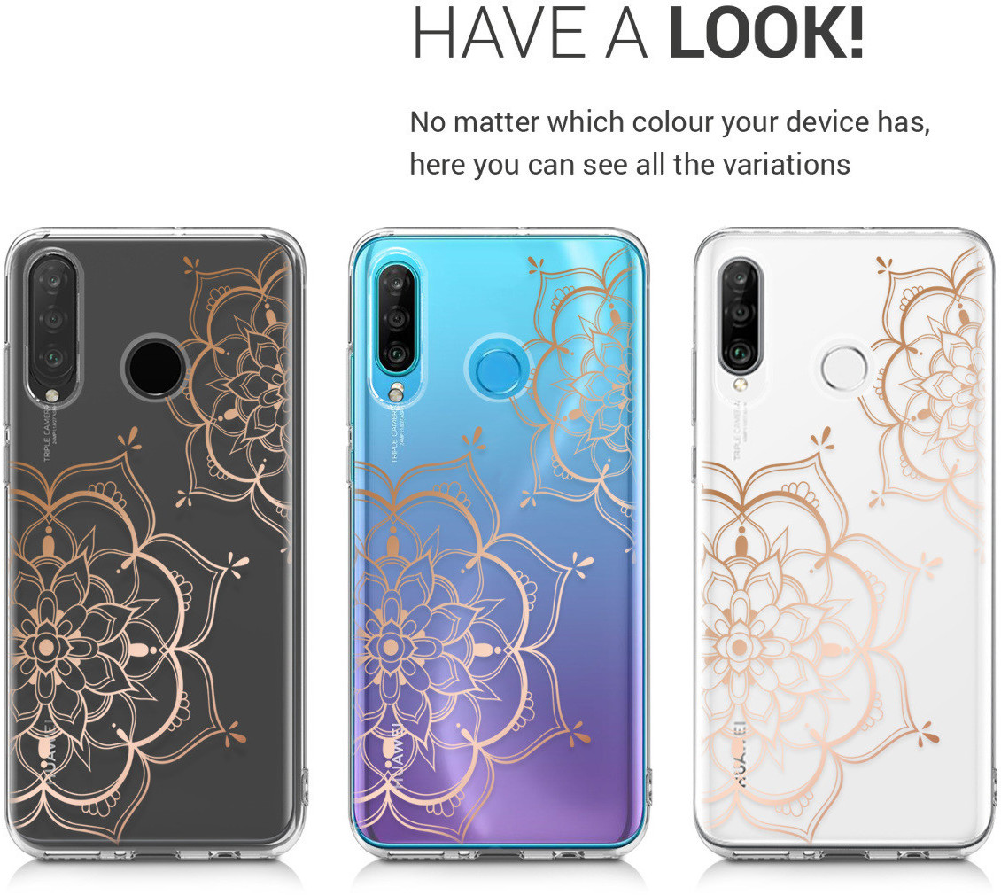 kwmobile Huawei P30 Lite Hülle Handyhülle für Huawei P30 Lite Handy Case in Blumen Zwillinge