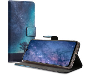 kwmobile samsung galaxy a70 hulle kunstleder wallet case fur samsung galaxy a70 mit kartenfachern und stand galaxie baum wiese design blau grau schwarz ab 9 99 preisvergleich bei idealo de