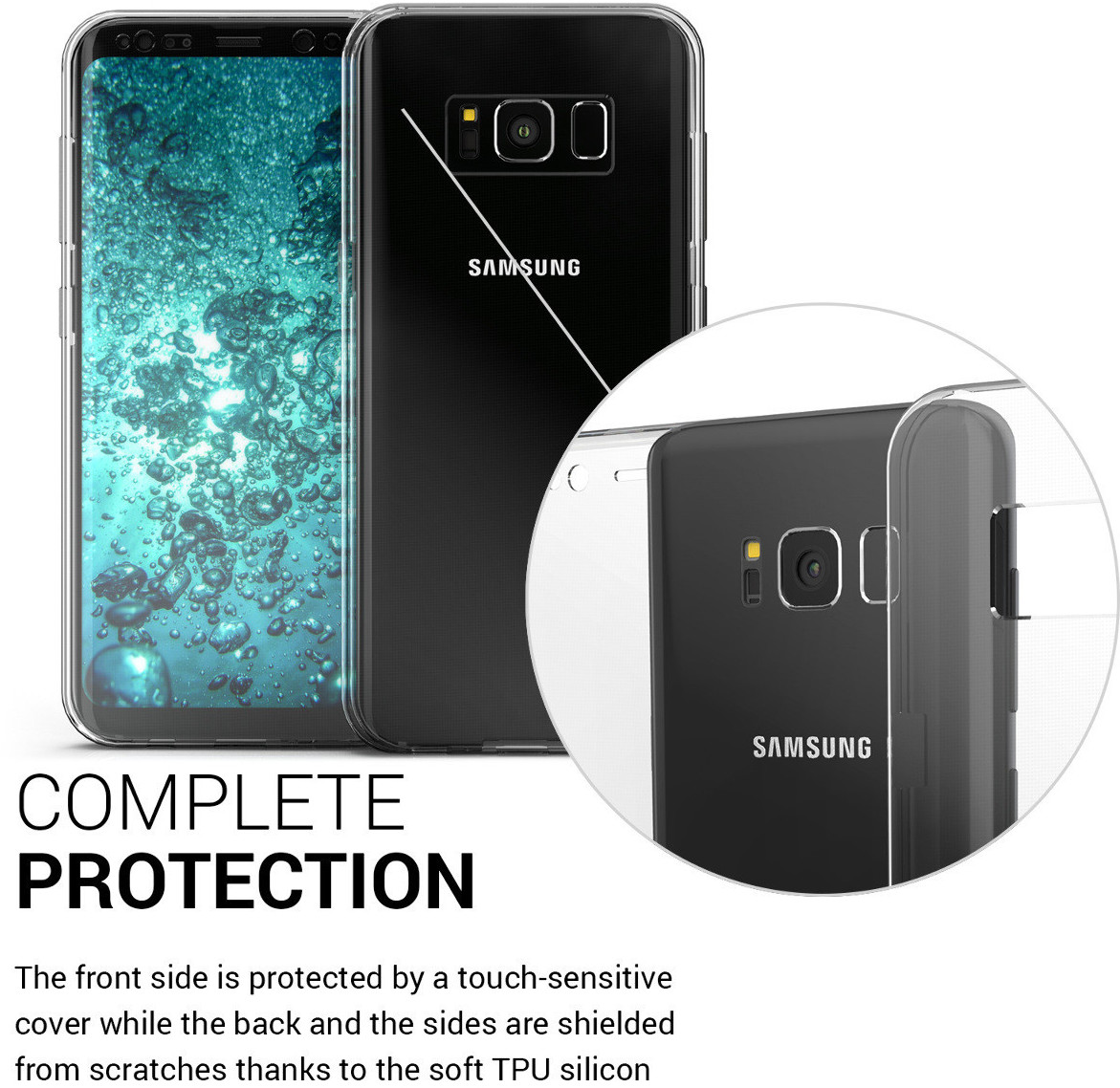 kwmobile Samsung Galaxy S8 Hülle - Silikon Komplettschutz Handy
