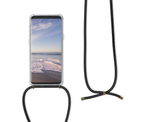 Herbests Kompatibel mit Samsung Galaxy S9 Handykette Hülle mit Umhängeband Durchsichtig Necklace Hülle mit Kordel zum Umhängen Schutzhülle Silikon Handyhülle Kordel Schnur Case,Weiß Grau 