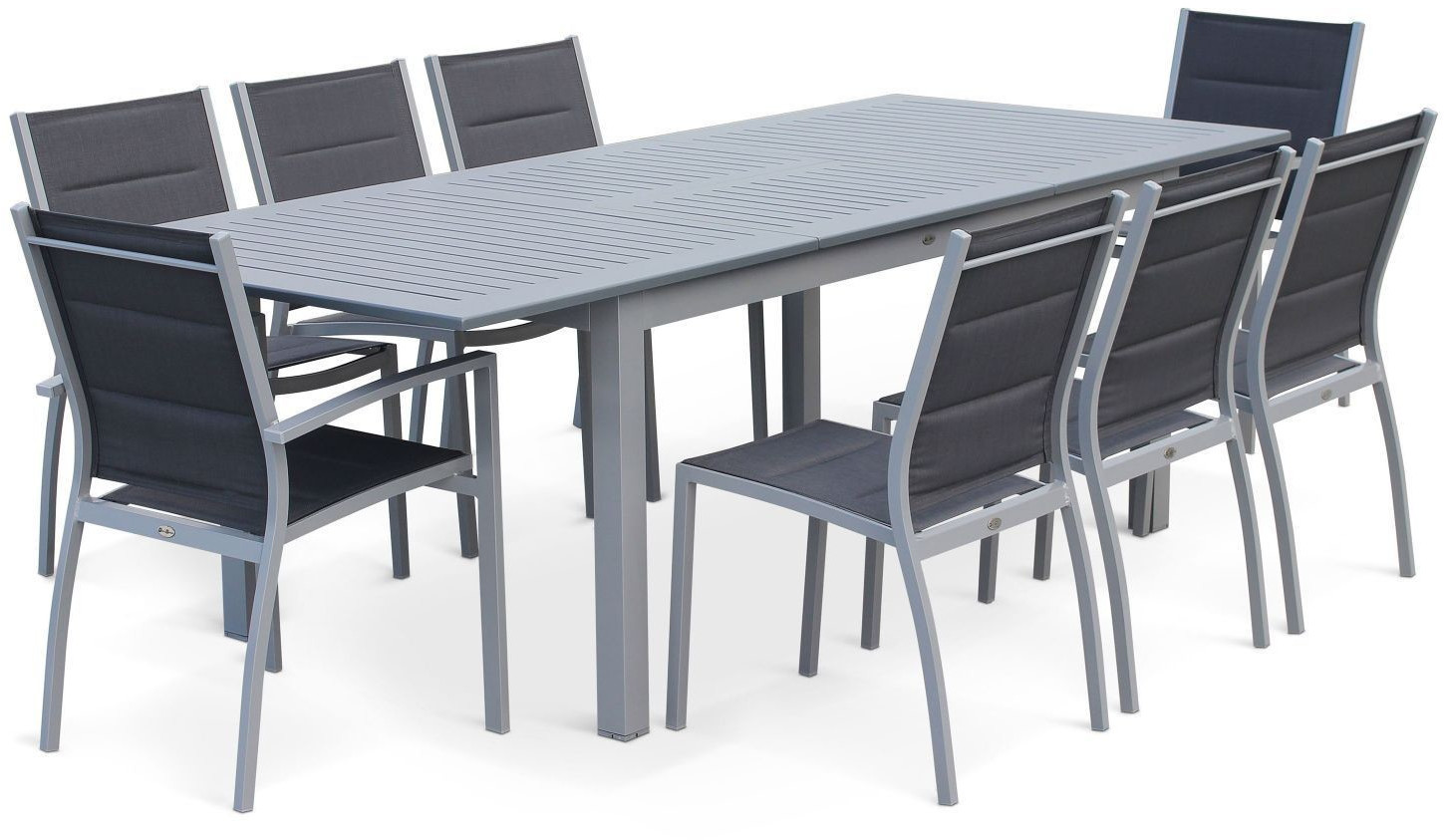 Alice's Garden Chicago Salon de jardin table extensible 175/245 cm gris/gris foncé