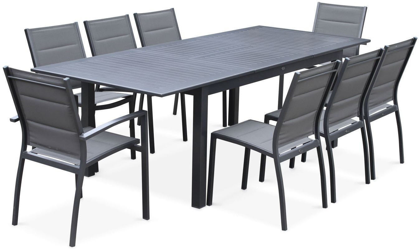 Alice's Garden Chicago Salon de jardin table extensible 175/245 cm anthracite/gris foncé