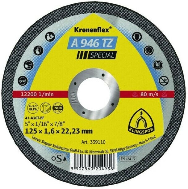 Klingspor A 946 TZ 125 x 1,6 x 22,23 mm (339110)
