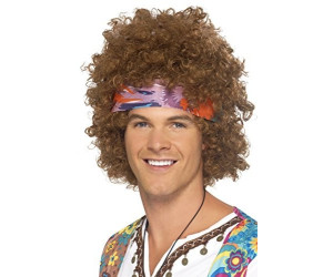 Smiffy's Brown hippie afro adult wig