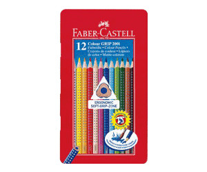 Faber-Castell Colour Grip 2001 Coloured Pencils - Tin of 12