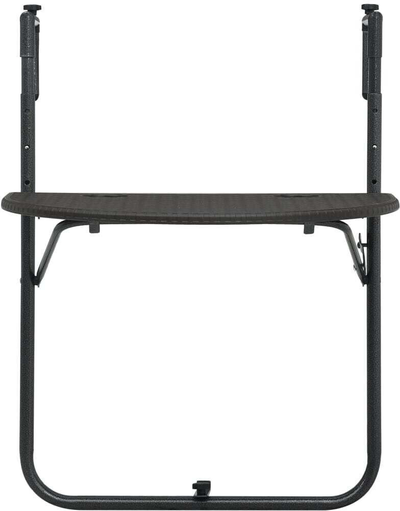 VidaXL Table de balcon plastique aspect rotin 60 x 64 x 83,5 cm marron (47895)