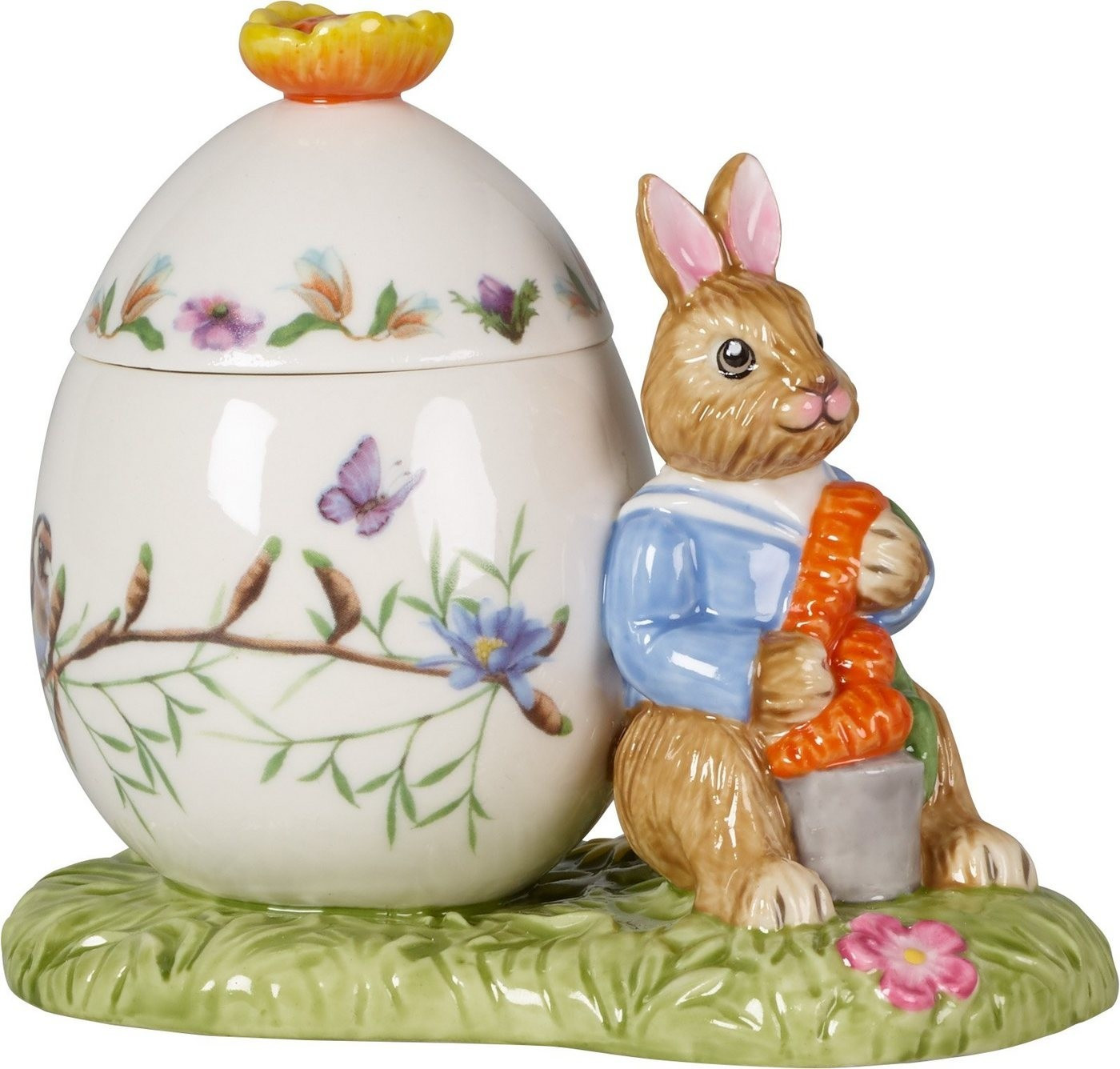 Villeroy & Boch Bunny Tales boîte en forme d’œuf de Pâques Max avec carotte 11 x 6,5 x 9,5 cm multicolore