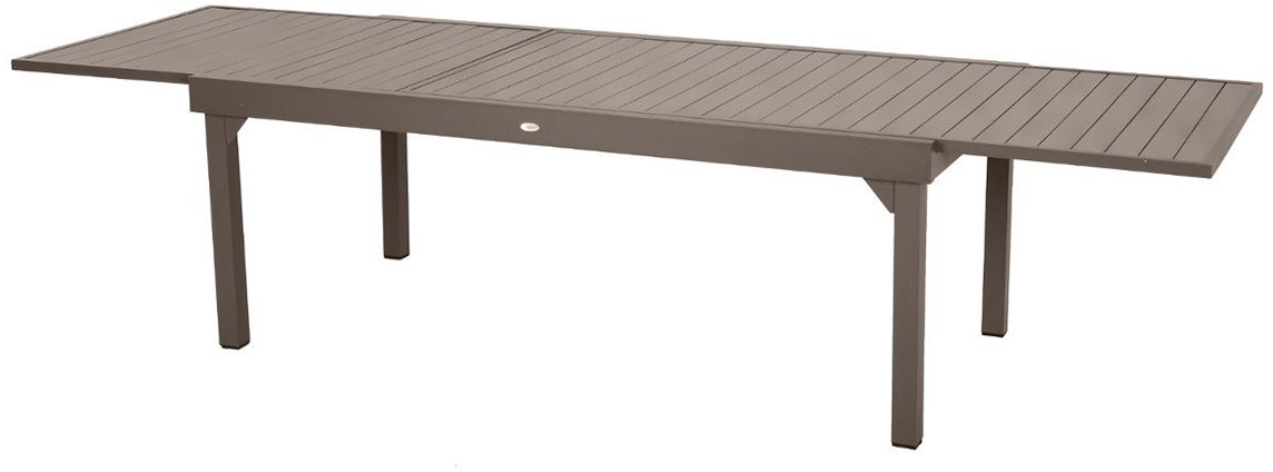 Hespéride Table de jardin extensible aluminium 12 places Piazza tonka