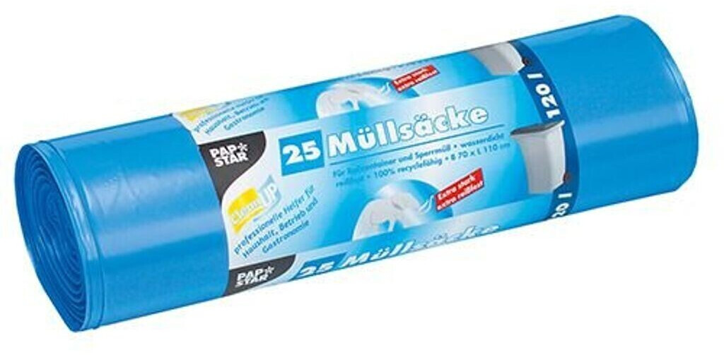 Papstar Bin Liner 120L blue (25 pcs)