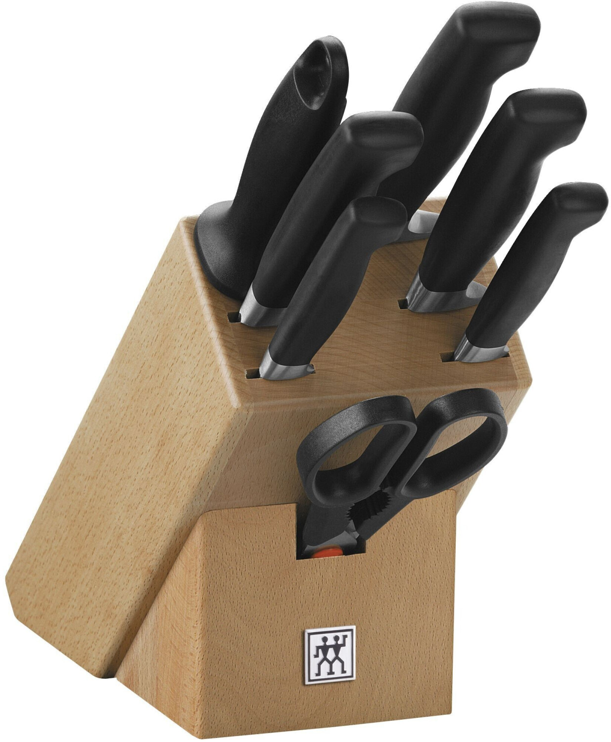 Zwilling Four Star Knife Block Natural Wood with 8 Pieces Cutlery Set