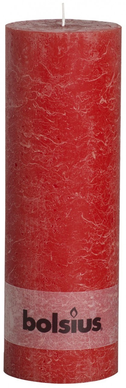 Bolsius Rustik 300/100mm Red