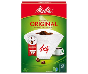 Melitta Original '1x4' Kaffeefilter 80 Stück Filtertüten weiß Aromapor