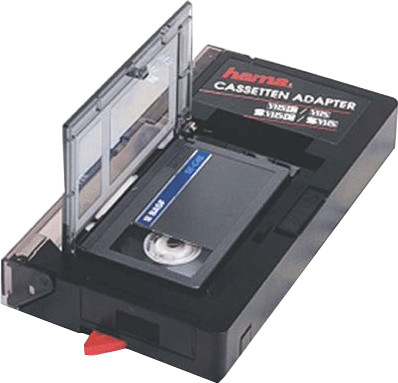 Hama Adaptateur cassette VHS-C/VHS '00044704' (Convertisseur vidéo  VHS-C/VHS, cassette adaptatrice motorisée, 6 mm) Noir