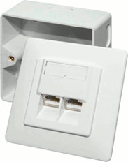 Mcab Prise murale CAT6 blindé. 2 x RJ45