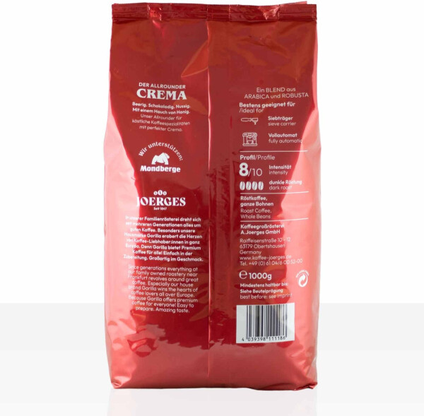 Joerges Gorilla Super Bar Crema Bohnen (1 kg), Bild 2