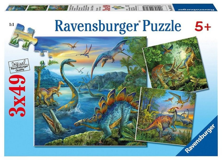 Photos - Jigsaw Puzzle / Mosaic Ravensburger Dinosaurs  (3x 49 pieces)