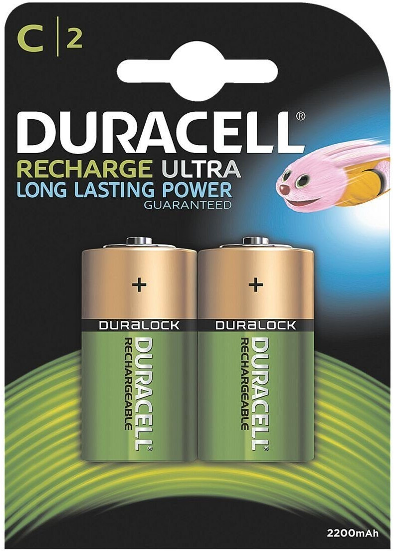 Duracell Recharge Ultra Piles Rechargeables type C 3000 mAh, Lot de 2 piles