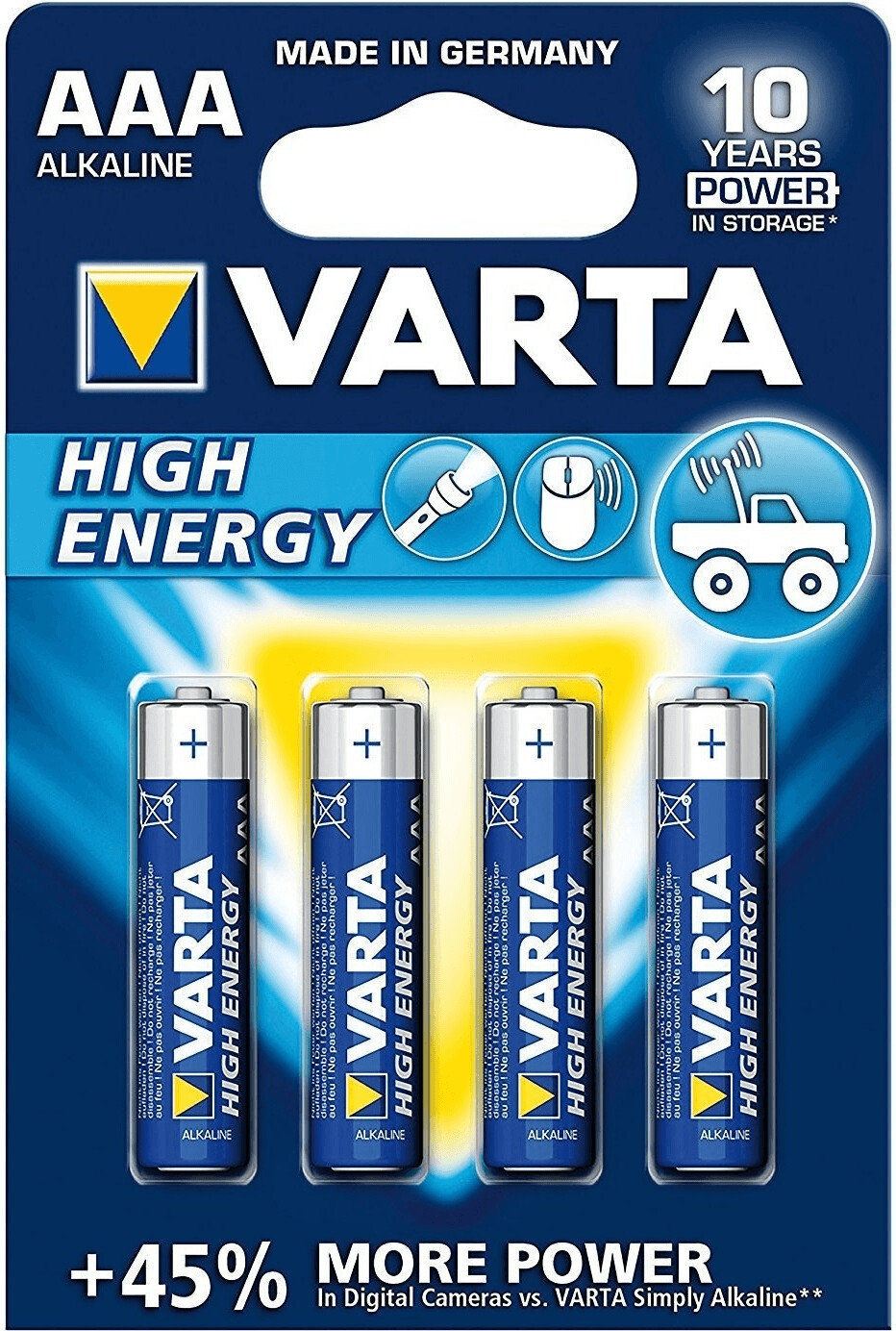 Blister 2 piles rechargeables Varta AAA (LR03)
