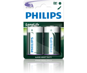 PHILIPS Batterie Longlife Mono 2er Blister D R20 Batterien 1,5 Volt 
