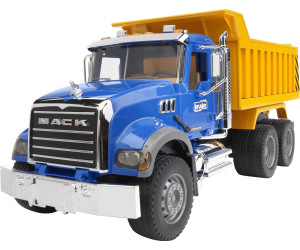 Modellauto 02823 blau Baustellenfahrzeug Bruder Mack Granite Halfpipe Kipp-LKW 