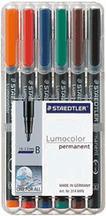 Staedtler Lumocolor 314B - Pochette de 6