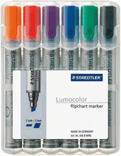 Photos - Felt Tip Pen STAEDTLER Lumocolor Flipchart Marker B - Pack of 6 