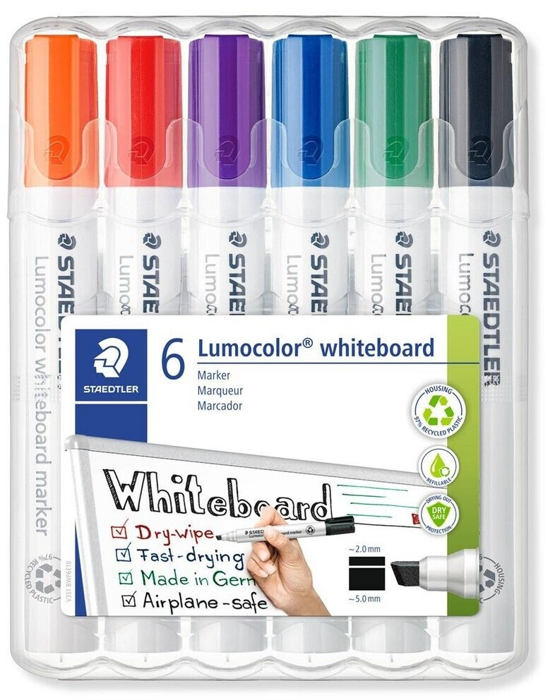 Staedtler Lumocolor Whiteboard 351 B - Pochette de 6